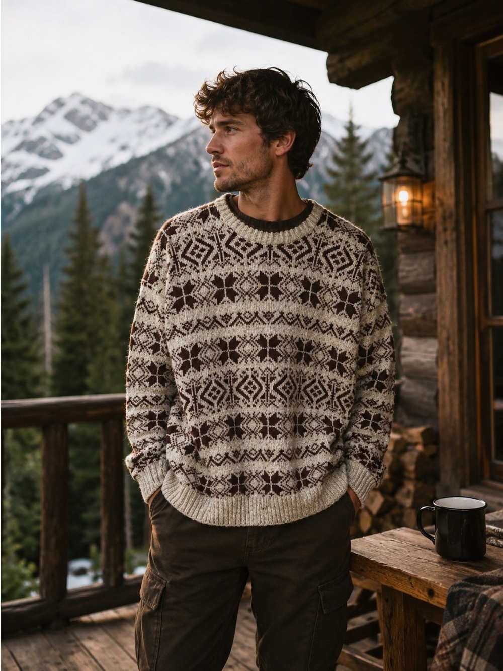 VTG Tundra Wool Blend Sweater Men's L Knit Pullover 90s Made in Canada‎